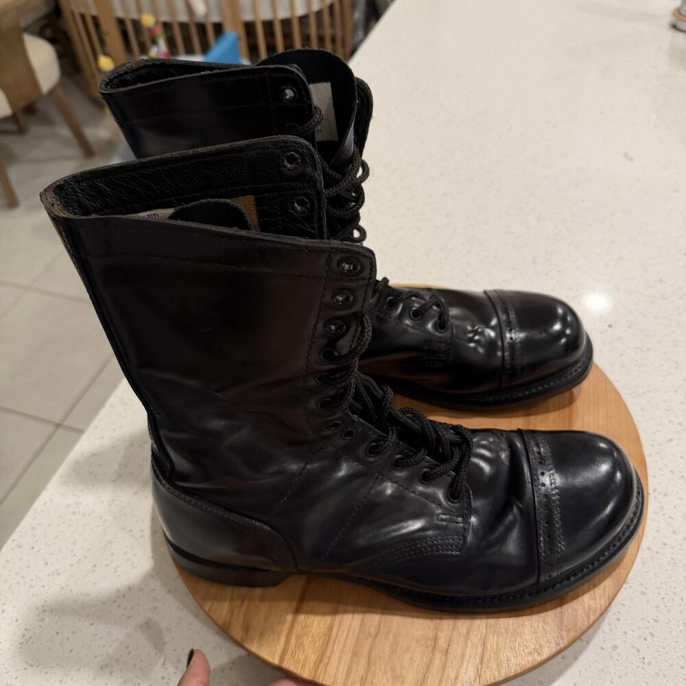 HH Brand Boots Mens 11.5 975 Combat Leather Black Made USA Workwear Military
